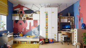Детская комната Клаксон без машинок (Белый/корпус Клен) в Крутинке - krutinka.katalogmebeli.com | фото