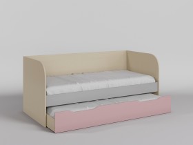 Диван-кровать Грэйси (Розовый/Серый/корпус Клен) в Крутинке - krutinka.katalogmebeli.com | фото