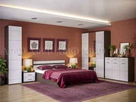 Спальня Нэнси (Венге/Белый глянец) в Крутинке - krutinka.katalogmebeli.com | фото 1