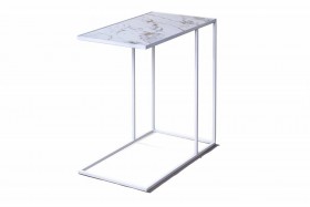 Журнальный столик Stone 018 (Прямоугольный) Металл/Керамика 500 Белый в Крутинке - krutinka.katalogmebeli.com | фото