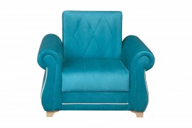 Кресло для отдыха "Порто" (велюр киви бирюза / микровельвет крем) в Крутинке - krutinka.katalogmebeli.com | фото 3