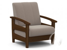Кресло для отдыха Омега (орех лак/CATANIA COCOA) в Крутинке - krutinka.katalogmebeli.com | фото 1