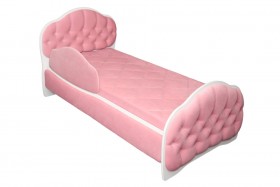 Кровать 160 Гармония 36 Светло-розовый (мягкий бортик) в Крутинке - krutinka.katalogmebeli.com | фото