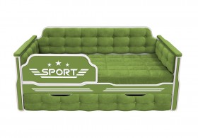 Кровать 170 серии Спорт 1 ящик 76 Зелёный (мягкие боковые накладки) в Крутинке - krutinka.katalogmebeli.com | фото