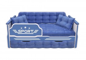 Кровать 170 серии Спорт 1 ящик 85 Синий (подушки) в Крутинке - krutinka.katalogmebeli.com | фото