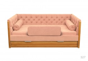 Кровать 180 серии Леди + ящик 15 Бледно-розовый (мягкий бортик/подушка валик) в Крутинке - krutinka.katalogmebeli.com | фото