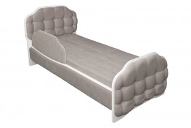 Кровать 190 Атлет Lux 96 Серый (мягкий бортик) в Крутинке - krutinka.katalogmebeli.com | фото