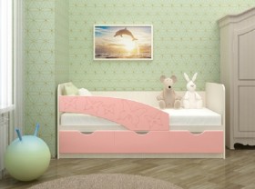 Кровать Бабочки 1,6м (Розовый металлик) в Крутинке - krutinka.katalogmebeli.com | фото 1