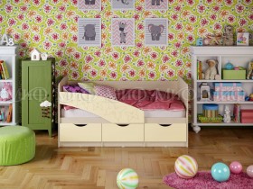 Кровать Бабочки 2,0м (Ваниль матовый) в Крутинке - krutinka.katalogmebeli.com | фото 1