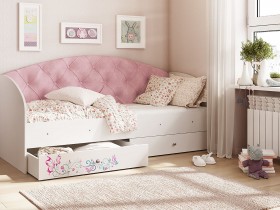 Кровать детская Эльза Белый/Розовый в Крутинке - krutinka.katalogmebeli.com | фото