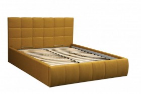 Кровать "Диана" ш. 1600 (Н=1010мм) (жаккард горчица) в Крутинке - krutinka.katalogmebeli.com | фото