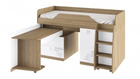 Кровать комбинированная «Оксфорд» (Ривьера/Белый с рисунком) в Крутинке - krutinka.katalogmebeli.com | фото 3