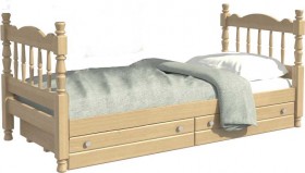 Кровать одинарная Аленка из массива сосны 800*1890 Сосна в Крутинке - krutinka.katalogmebeli.com | фото 1