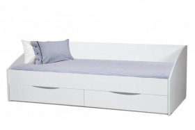 Кровать одинарная "Фея - 3" (симметричная) New/(белый / белый / ДВПО: белый) в Крутинке - krutinka.katalogmebeli.com | фото