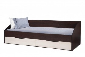 Кровать одинарная "Фея - 3" (симметричная) New (венге / вудлайн кремовый / ДВПО: белый) в Крутинке - krutinka.katalogmebeli.com | фото