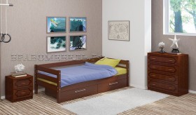 Кровать одинарная ГЛОРИЯ из массива сосны  900*2000 (Орех) в Крутинке - krutinka.katalogmebeli.com | фото