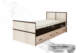 Кровать Сакура с настилом и ящиками 0,9 (Венге/Лоредо) в Крутинке - krutinka.katalogmebeli.com | фото