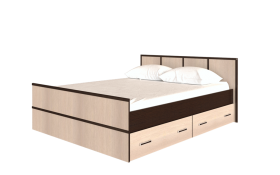 Кровать Сакура с настилом и ящиками 1,4 (Венге/Лоредо) в Крутинке - krutinka.katalogmebeli.com | фото
