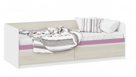Кровать «Сканди» с 2 ящиками Дуб Гарден/Белый/Лиловый в Крутинке - krutinka.katalogmebeli.com | фото