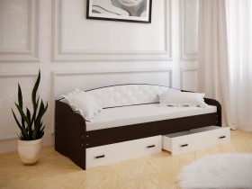 Кровать Софа-8 с мягкой спинкой (900х1900) Венге/ Белый в Крутинке - krutinka.katalogmebeli.com | фото