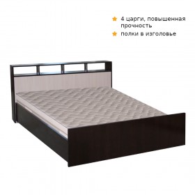 Кровать ТРОЯ 900 Венге-Дуб бел. в Крутинке - krutinka.katalogmebeli.com | фото 1