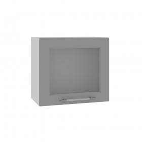 Квадро ВПГС 500 шкаф верхний горизонтальный со стеклом высокий (Лунный свет/корпус Серый) в Крутинке - krutinka.katalogmebeli.com | фото
