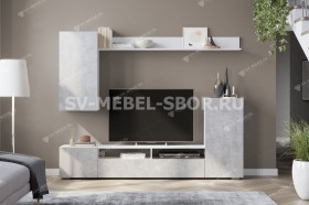 Мебель для гостиной МГС 4 (Белый/Цемент светлый) в Крутинке - krutinka.katalogmebeli.com | фото 1