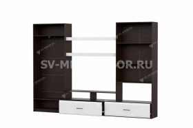Мебель для гостиной МГС 7 Исполнение 1 Дуб Венге/Белый глянец в Крутинке - krutinka.katalogmebeli.com | фото