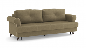 Оливер / диван - кровать 3-х местн. (еврокнижка) (велюр велутто коричневый 23 в Крутинке - krutinka.katalogmebeli.com | фото