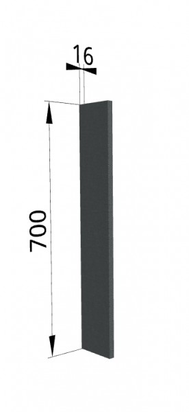 Панель торцевая ПТ 400 Квадро (для шкафа торцевого верхнего) Железо в Крутинке - krutinka.katalogmebeli.com | фото
