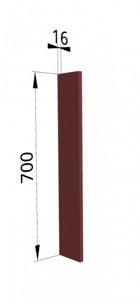Панель торцевая ПТ 400 Квадро (для шкафа торцевого верхнего) Красная кожа в Крутинке - krutinka.katalogmebeli.com | фото