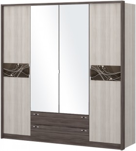 Шкаф четырехстворчатый с зеркалом Шк69.1 Николь в Крутинке - krutinka.katalogmebeli.com | фото