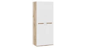 Шкаф для одежды с 2-мя дверями «Фьюжн» Дуб Делано/Белый глянец в Крутинке - krutinka.katalogmebeli.com | фото