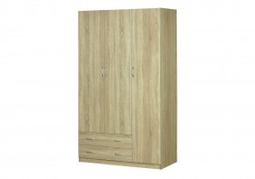 Шкаф для платья и белья 3-х дверный без зеркала Дуб Сонома в Крутинке - krutinka.katalogmebeli.com | фото