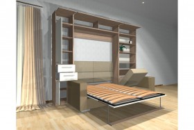 Шкаф-кровать с диваном Каролина в Крутинке - krutinka.katalogmebeli.com | фото 3