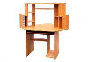 Угловой компьютерный стол (Вишня Оксфорд) в Крутинке - krutinka.katalogmebeli.com | фото