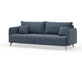 Валериан диван трёхместный прямой Синий, ткань RICO FLEX 101 в Крутинке - krutinka.katalogmebeli.com | фото