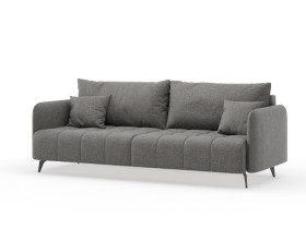 Валериан диван трёхместный прямой Стальной, ткань RICO FLEX 9292 в Крутинке - krutinka.katalogmebeli.com | фото