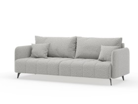 Валериан диван трёхместный прямой Светло-серый, ткань RICO FLEX 108 в Крутинке - krutinka.katalogmebeli.com | фото